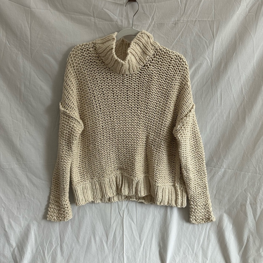 Free People Chunky Cable Knit Sweater- Size S